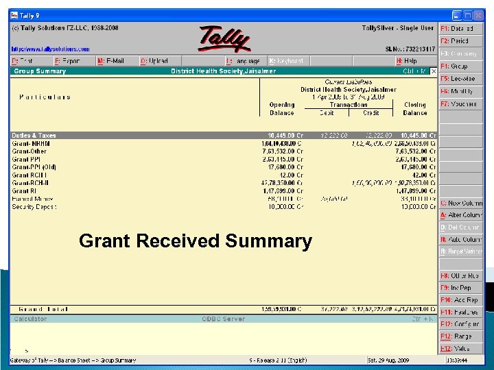 Grant Received Summary 