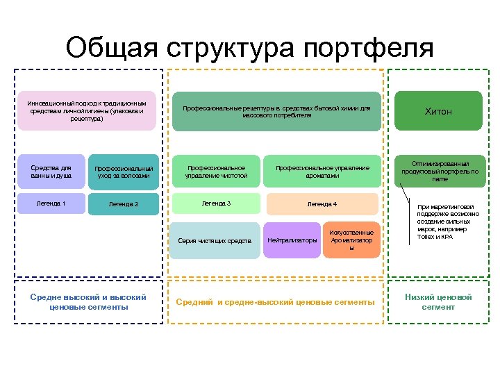 Общая структура портфеля Инновационный подход к традиционным средствам личной гигиены (упаковка и рецептура) Профессиональные