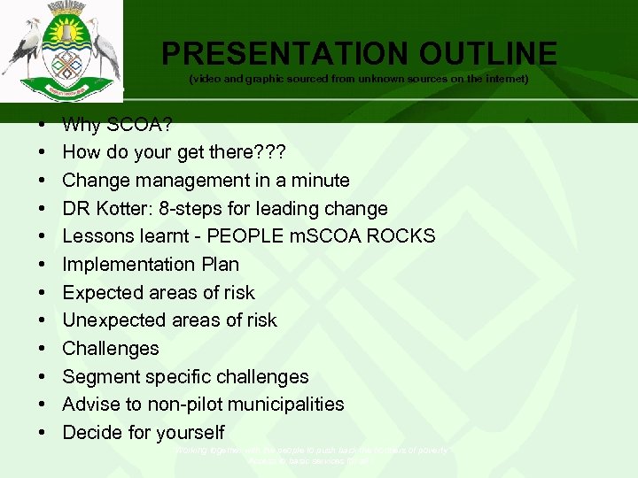 PRESENTATION OUTLINE (video and graphic sourced from unknown sources on the internet) • •