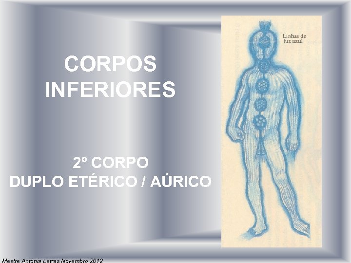 CORPOS INFERIORES 2º CORPO DUPLO ETÉRICO / AÚRICO Mestre Antónia Letras Novembro 2012 