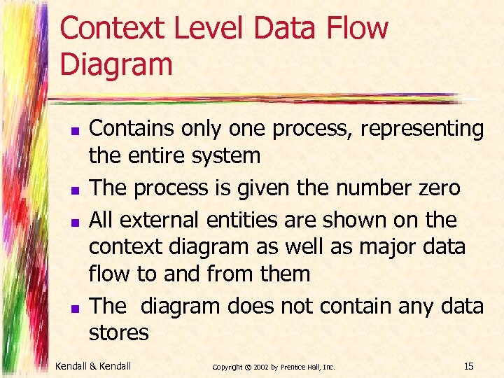 Context Level Data Flow Diagram n n Contains only one process, representing the entire