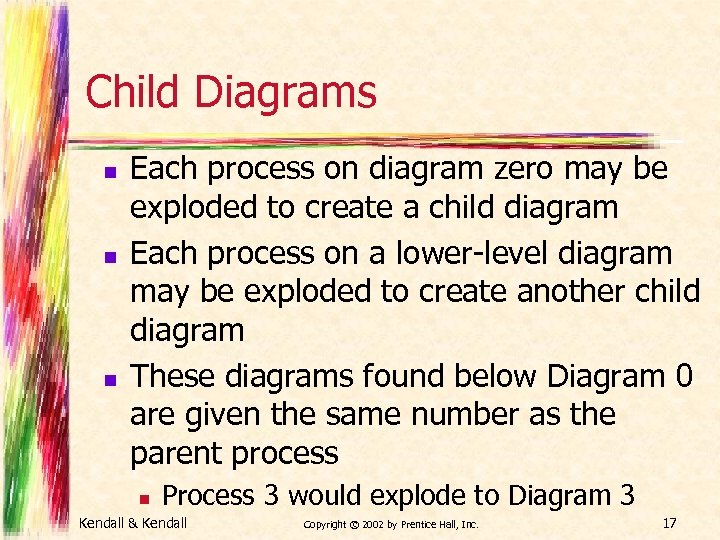 Child Diagrams n n n Each process on diagram zero may be exploded to