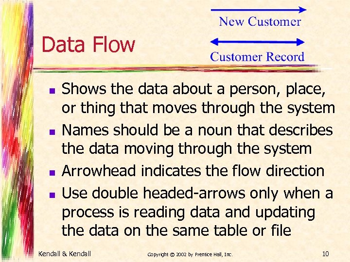 Data Flow n n Shows the data about a person, place, or thing that