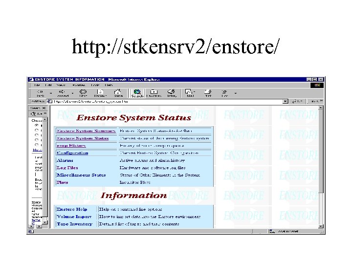 http: //stkensrv 2/enstore/ 