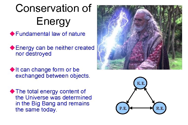 Conservation of Energy u Fundamental law of nature u Energy can be neither created