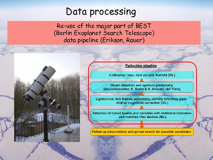 Data processing Re-use of the major part of BEST (Berlin Exoplanet Search Telescope) data