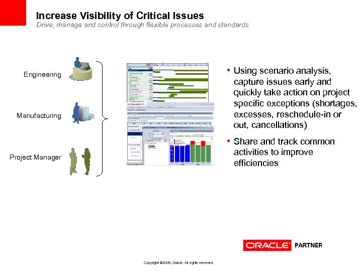 Increase Visibility of Critical Issues Drive, manage and control through flexible processes and standards