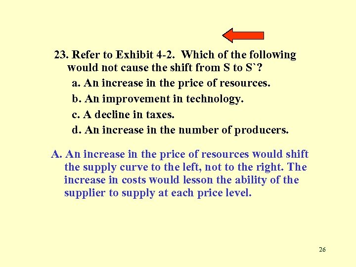 23. Refer to Exhibit 4 -2. Which of the following would not cause the