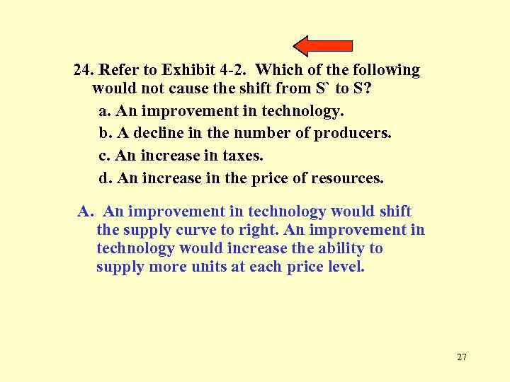 24. Refer to Exhibit 4 -2. Which of the following would not cause the