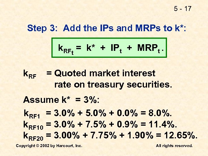 5 - 17 Step 3: Add the IPs and MRPs to k*: k. RFt