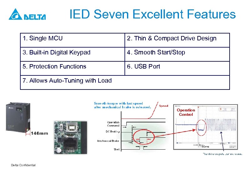 IED Seven Excellent Features 1. Single MCU 2. Thin & Compact Drive Design 3.