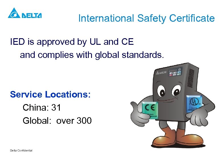 International Safety Certificate IED is approved by UL and CE and complies with global