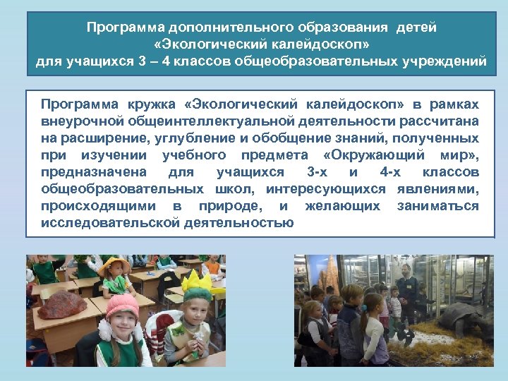 Программа дополнительного образования детей «Экологический калейдоскоп» для учащихся 3 – 4 классов общеобразовательных учреждений