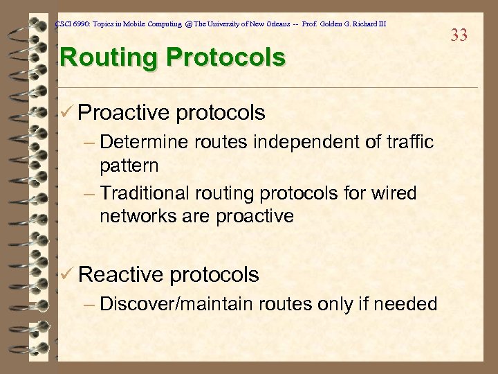 CSCI 6990: Topics in Mobile Computing @ The University of New Orleans -- Prof.