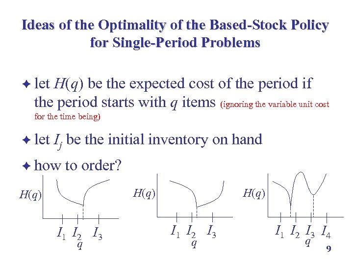 Outline E Single Period Stochastic Demand Without Fixed Ordering