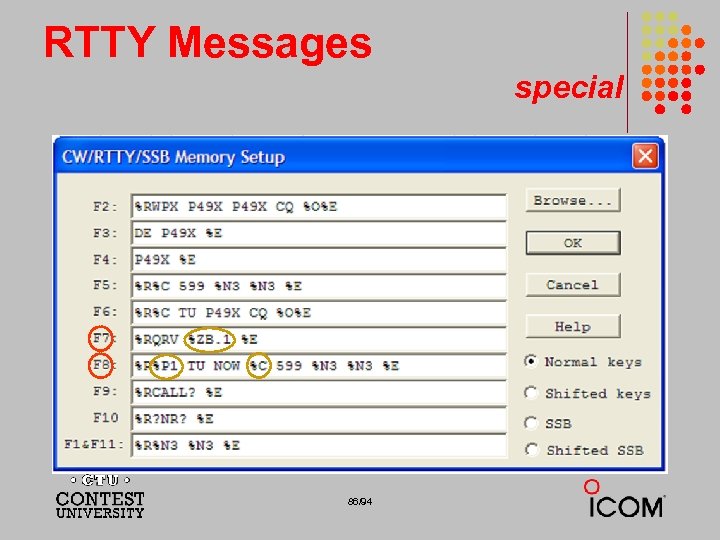 RTTY Messages special 86/94 