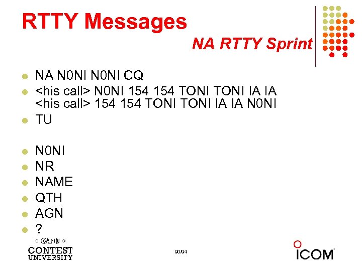 RTTY Messages NA RTTY Sprint l l l l l NA N 0 NI