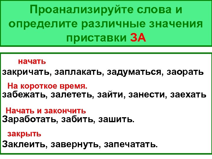 В каком значении приставка в слове