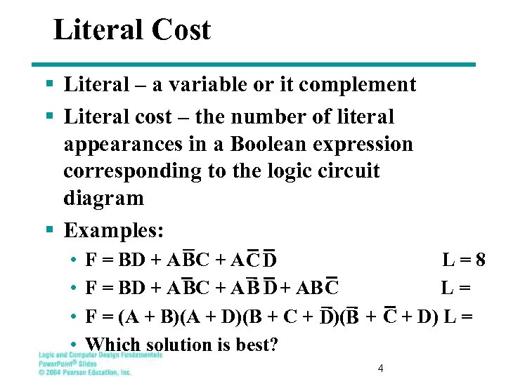 Logic and Computer Design Fundamentals Chapter 2