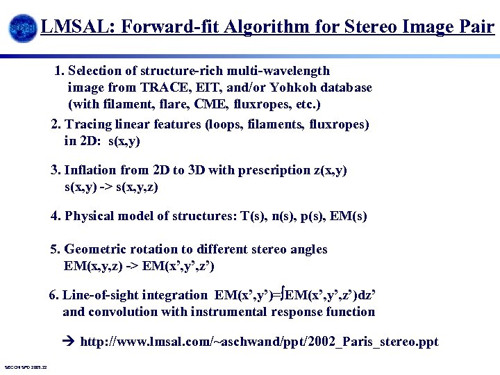 LMSAL: Forward-fit Algorithm for Stereo Image Pair 1. Selection of structure-rich multi-wavelength image from