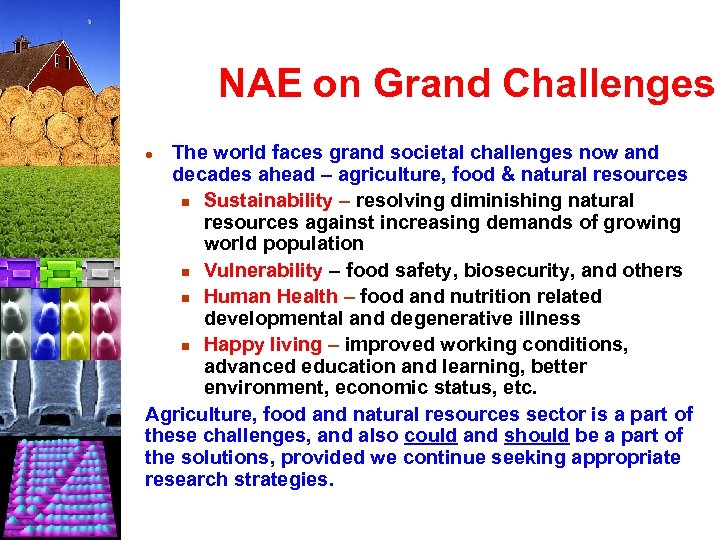  NAE on Grand Challenges The world faces grand societal challenges now and decades
