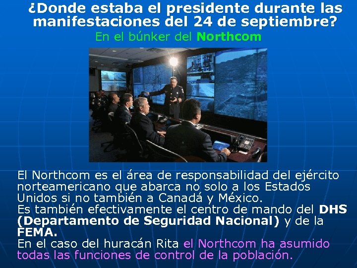  ¿Donde estaba el presidente durante las manifestaciones del 24 de septiembre? En el