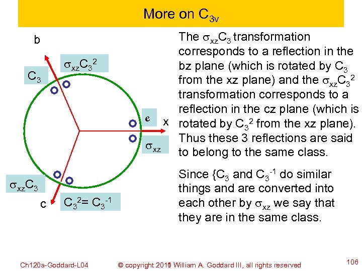 More on C 3 v b C 3 sxz. C 32 sxz. C 3