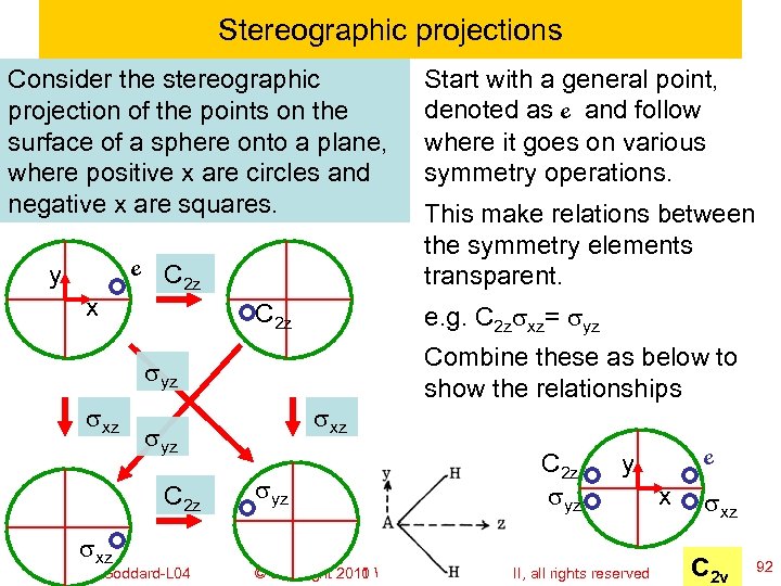 Stereographic projections Consider the stereographic projection of the points on the surface of a