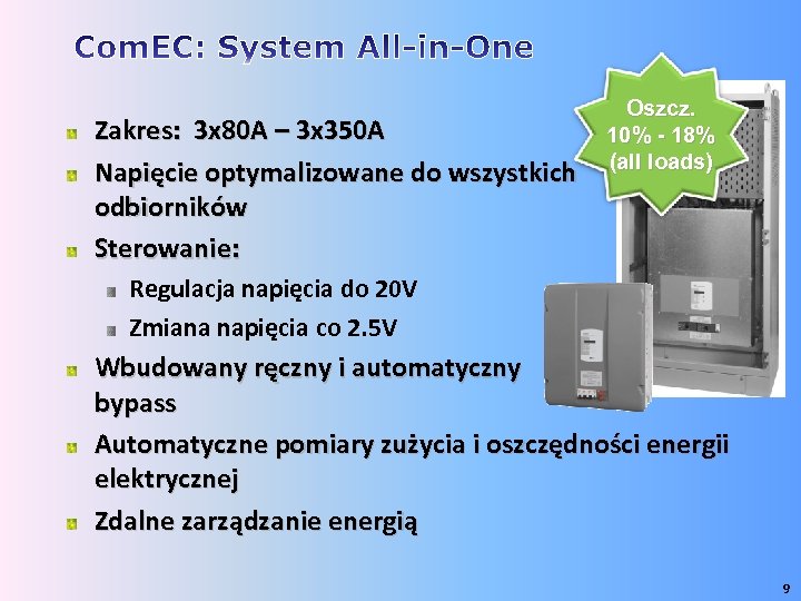 Zakres: 3 x 80 A – 3 x 350 A Napięcie optymalizowane do wszystkich