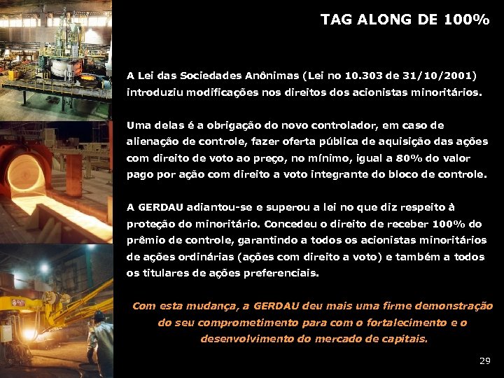 TAG ALONG DE 100% A Lei das Sociedades Anônimas (Lei no 10. 303 de