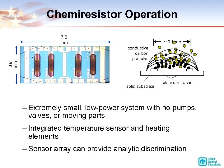 Chemiresistor Operation 7. 0 mm ~ 0. 1 mm I polymer 3. 8 mm