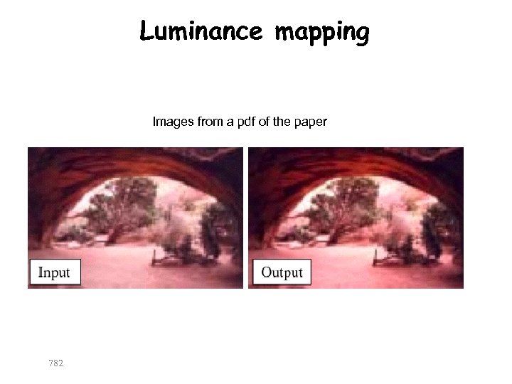 Luminance mapping Images from a pdf of the paper 782 