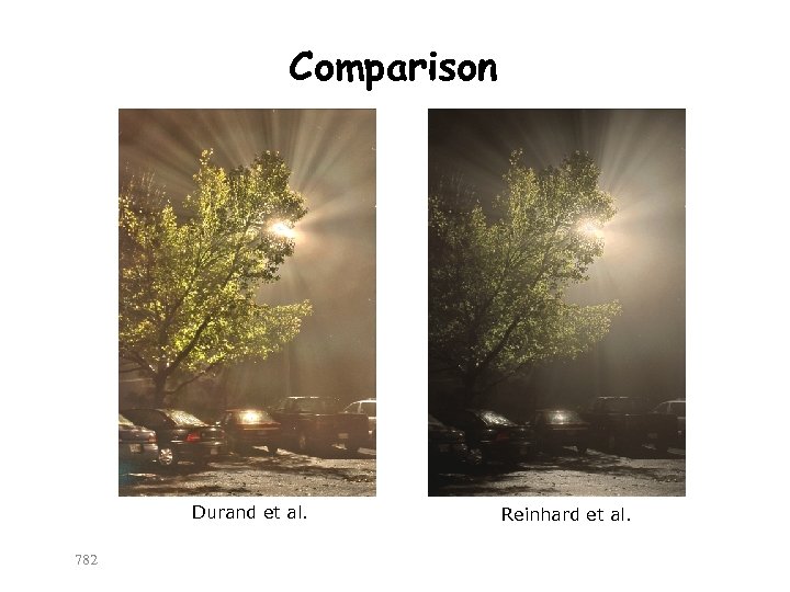 Comparison Durand et al. 782 Reinhard et al. 