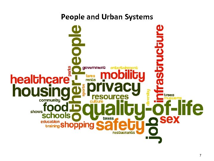 People and Urban Systems 7 