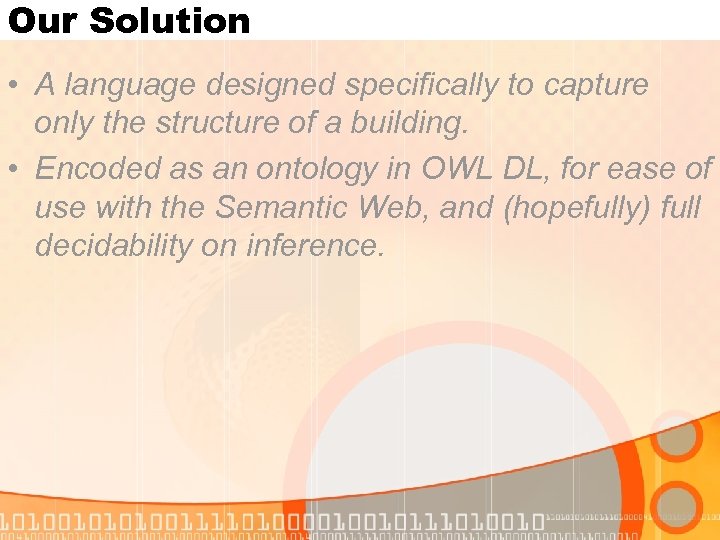 Our Solution • A language designed specifically to capture only the structure of a