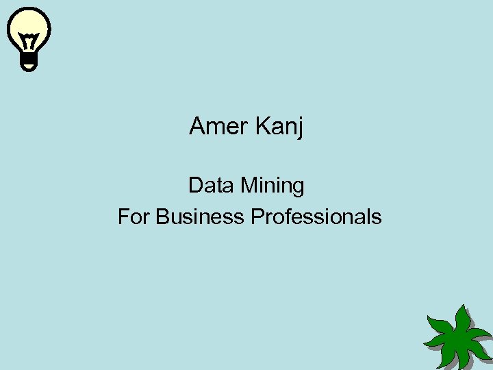 Amer Kanj Data Mining For Business Professionals 