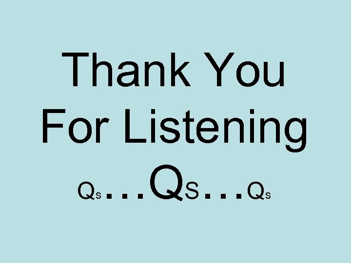 Thank You For Listening Q …QS…Q s s 