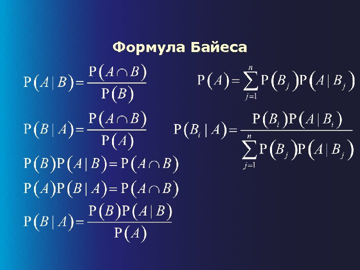 Формула Байеса 