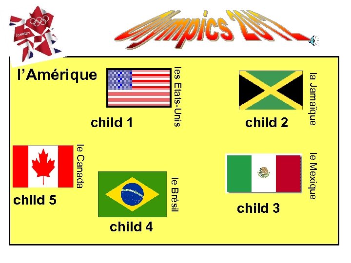 la Jamaïque le Mexique le Brésil le Canada child 4 child 3 child 5