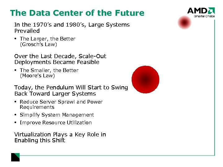 The Data Center of the Future In the 1970’s and 1980’s, Large Systems Prevailed