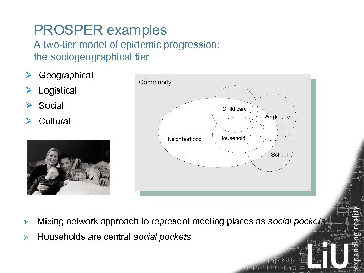 PROSPER examples A two-tier model of epidemic progression: the sociogeographical tier Ø Geographical Ø