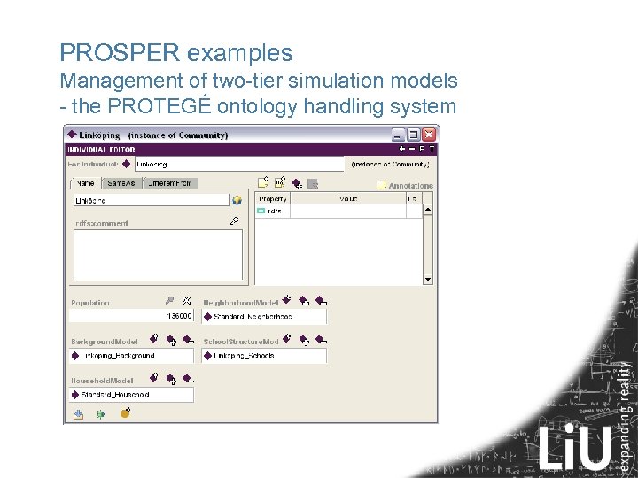 PROSPER examples Management of two-tier simulation models - the PROTEGÉ ontology handling system 