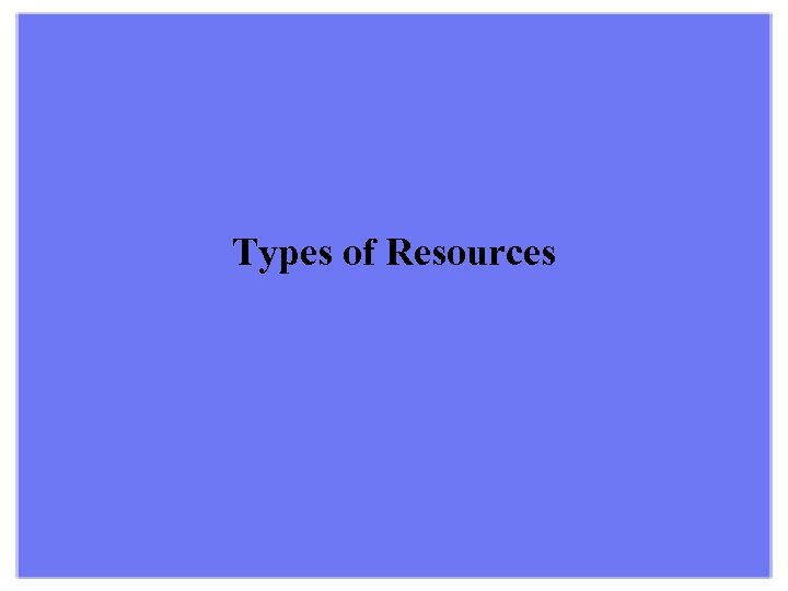 Types of Resources 