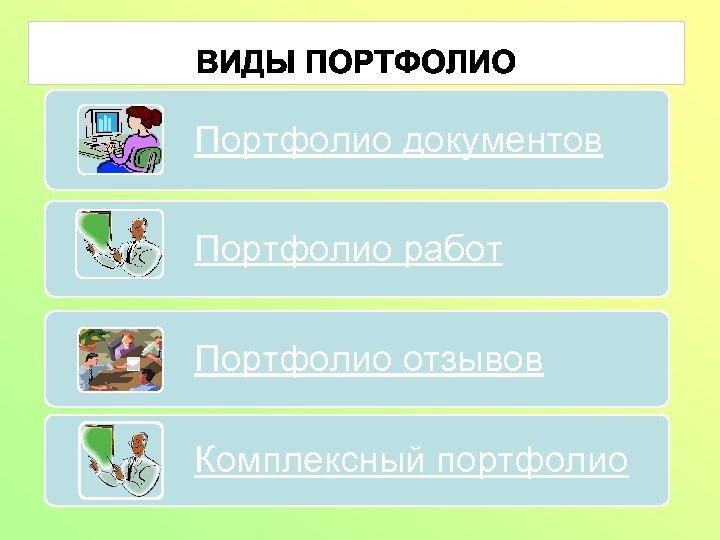Портфолио документов Портфолио работ Портфолио отзывов Комплексный портфолио 