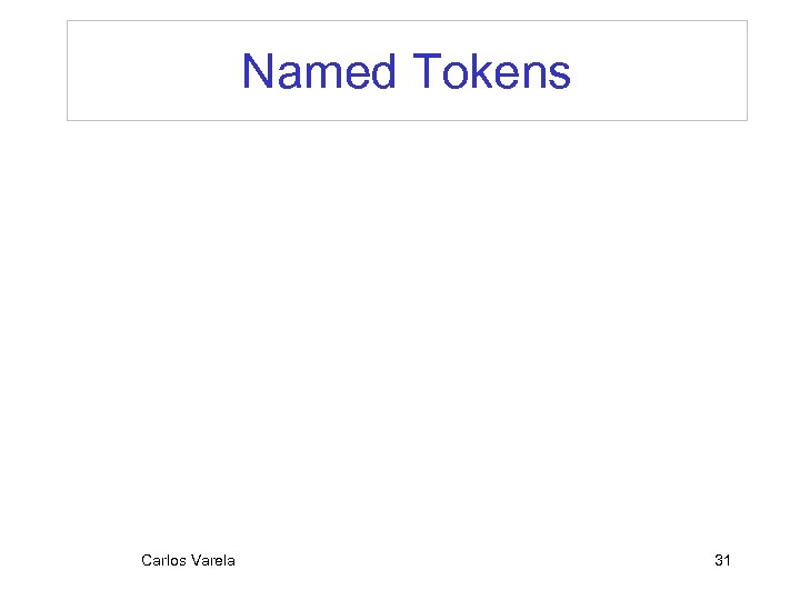 Named Tokens Carlos Varela 31 