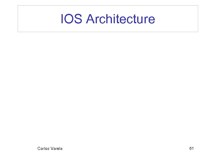 IOS Architecture Carlos Varela 61 
