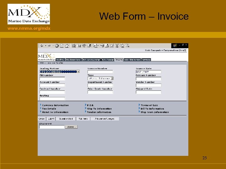 Web Form – Invoice www. nmma. org/mdx 25 