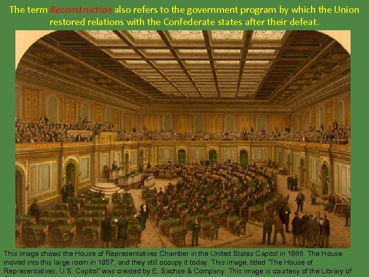 The term Reconstruction also refers to the government program by which the Union restored