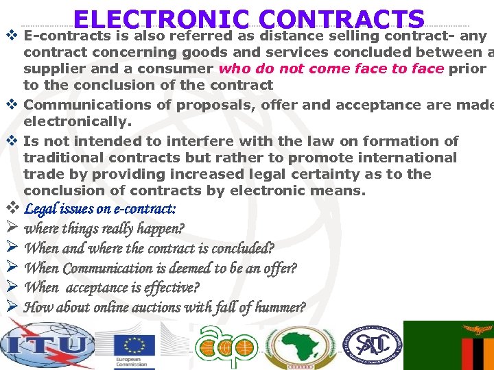 ELECTRONIC CONTRACTS v E-contracts is also referred as distance selling contract- any contract concerning