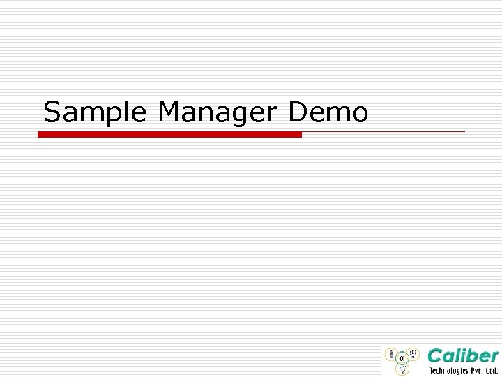 Sample Manager Demo 